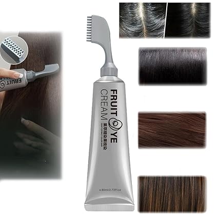 FruitDye - Crema de Tinte Natural para el Cabello con Peine Aplicador