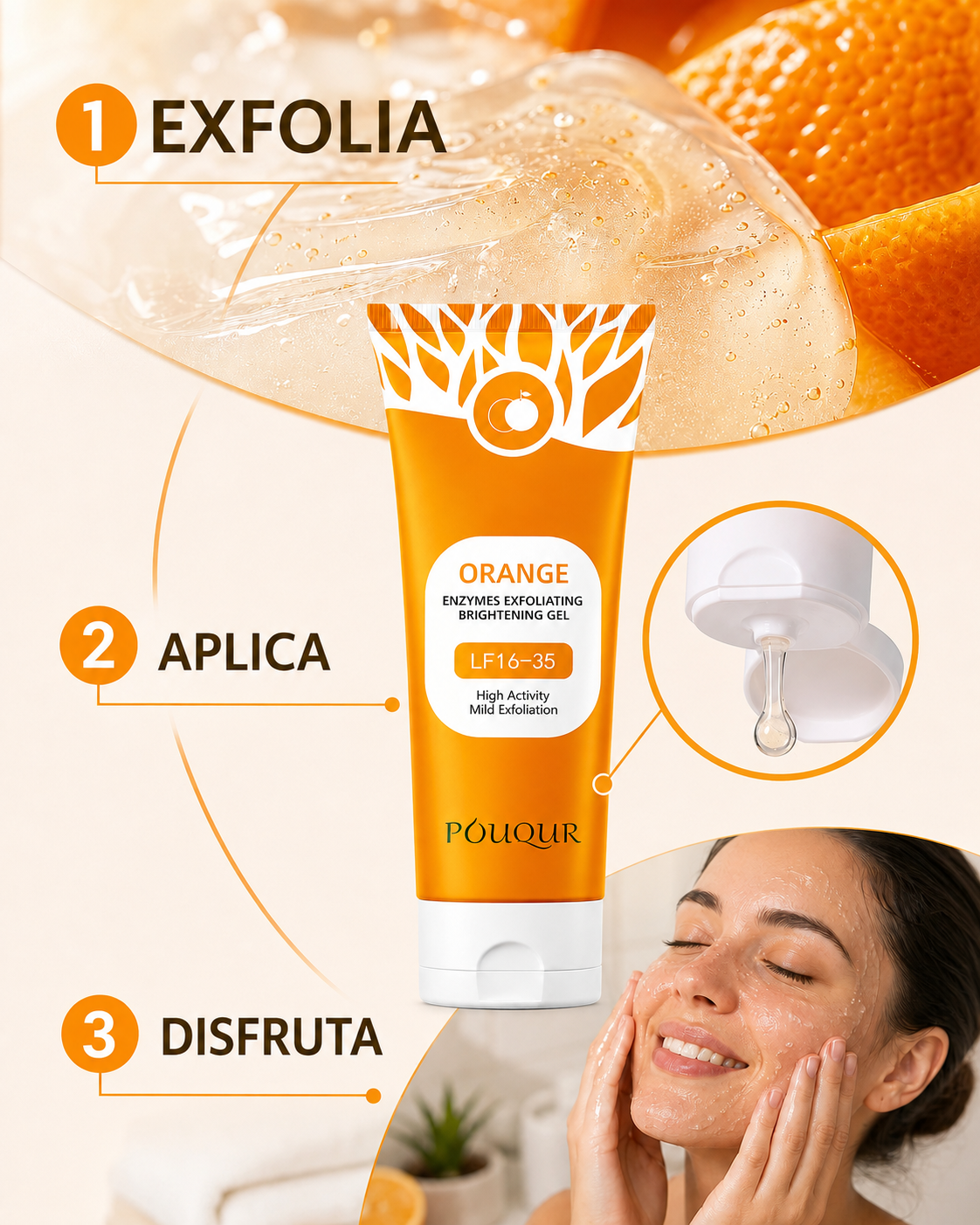 ORANGE - Gel exfoliante facial hidratante (100g)