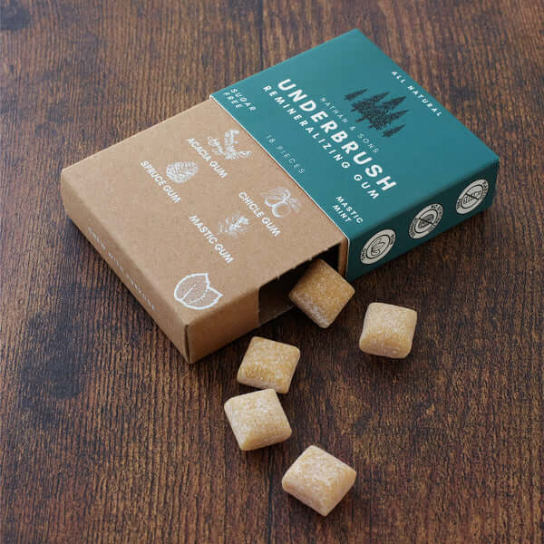 Underbrush™ Gum – Goma Remineralizante Natural para Dientes y Encías Saludables (18 piezas)