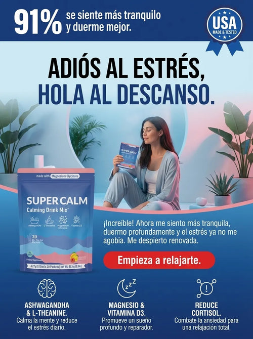 Nello SuperCalm Calming Drink Mix Sabor Raspberry Lemonade