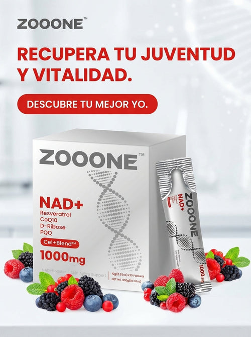 ZOOONE NAD+ Resveratrol – Suplemento de Longevidad y Energía Celular (30 piezas)