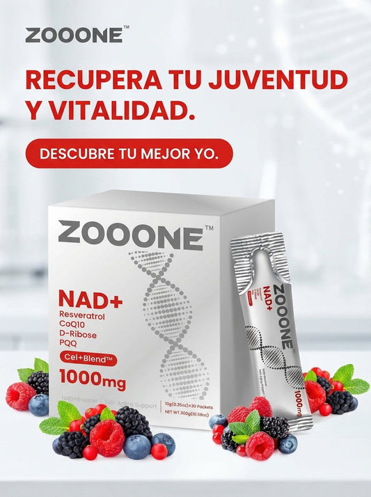 ZOOONE NAD+ Resveratrol – Suplemento de Longevidad y Energía Celular (30 piezas)