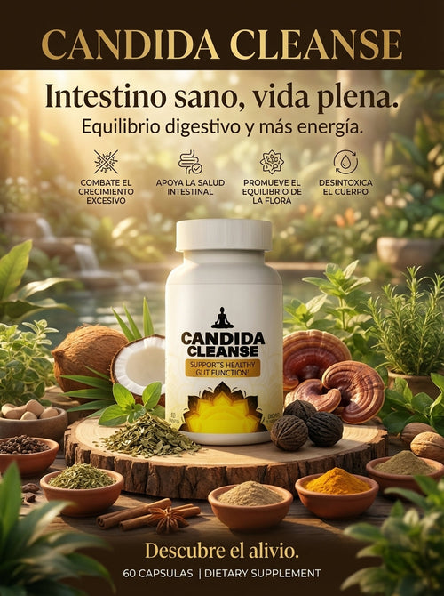 Cándida Cleanse - Fórmula Ayurvédica para la Salud Digestiva y Equilibrio Fúngico (60 Cápsulas)