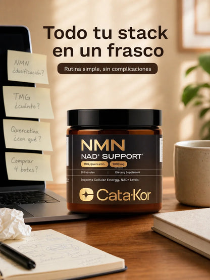 CataKor - NMN con Quercetina, Resveratrol y TMG para Apoyo de NAD+ y Energía Celular (60 cápsulas)