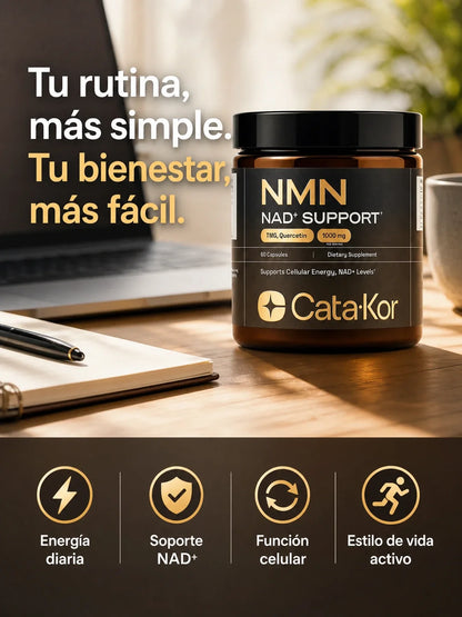 CataKor - NMN con Quercetina, Resveratrol y TMG para Apoyo de NAD+ y Energía Celular (60 cápsulas)