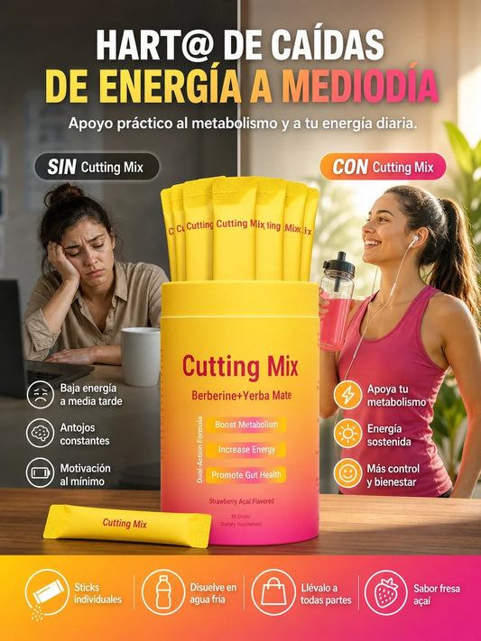 Cutting Mix Berberine + Yerba Mate - Acelera el metabolismo, Aumenta la energía y Favorece la salud intestinal
