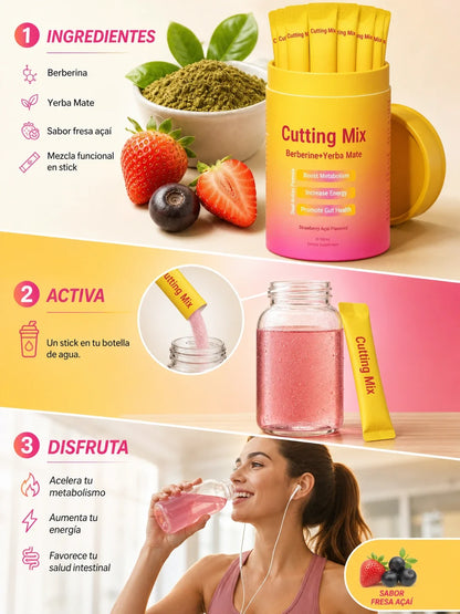 Cutting Mix Berberine + Yerba Mate - Acelera el metabolismo, Aumenta la energía y Favorece la salud intestinal