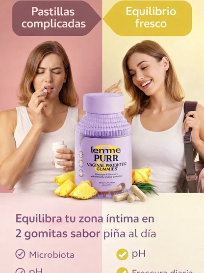 Lemme Purr - Cápsulas Probióticas Vaginales para Mujeres (60 Cápsulas)